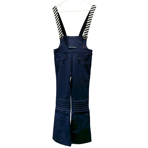 Perfect Moment Navy Softshell Ski Overalls Y14 Isola Snow Bib Pants - Picture 1 of 9